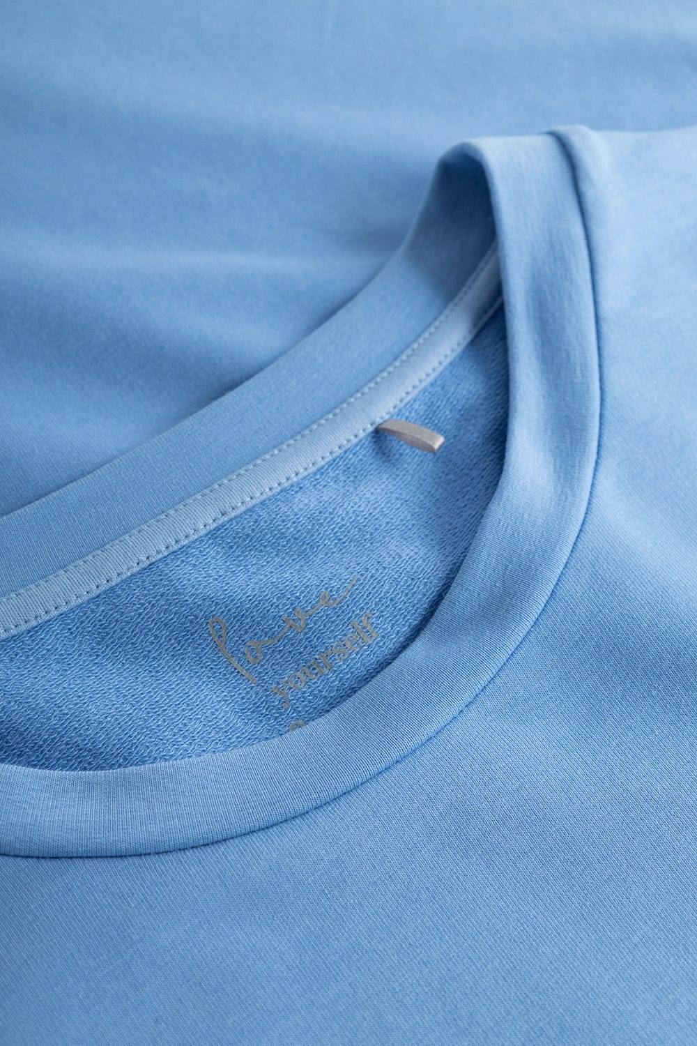 Rösch Sweatkleid mit Känguru-Tasche Hellblau Rundhals Baumwolle/Elasthan Outlet