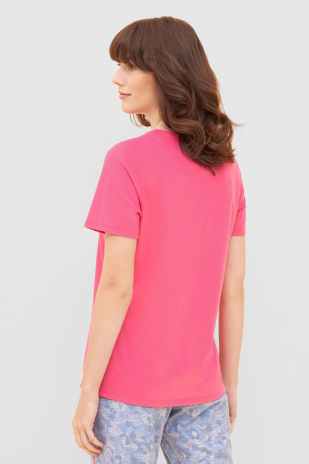 Rösch T-Shirt mit Schriftzug &quot;Think Happy&quot; Pink Kurzarm Mix &amp; Match 100% Baumwolle Hotsell