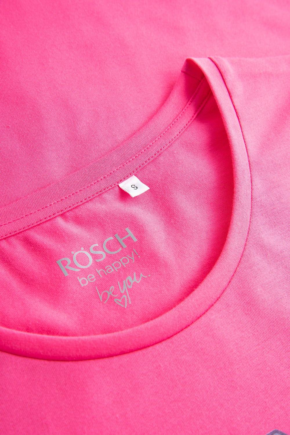 Rösch T-Shirt mit Schriftzug &quot;Think Happy&quot; Pink Kurzarm Mix &amp; Match 100% Baumwolle Hotsell