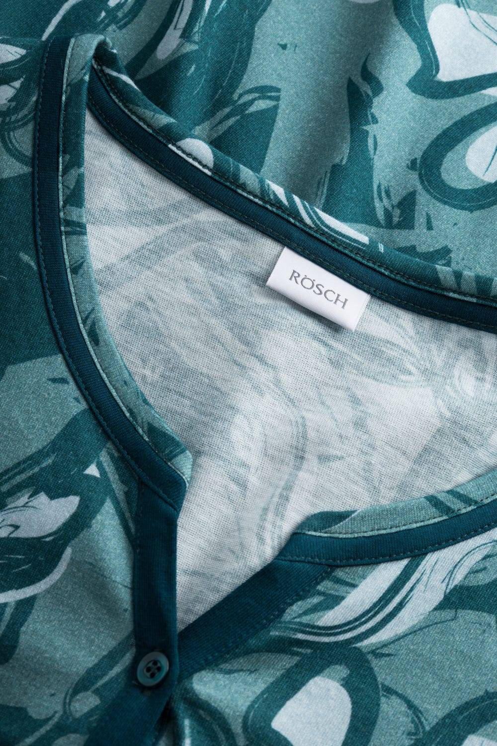 Rösch Pyjama mit Blumenmuster Petrol 100% Baumwolle Limitierter Zeitrabatt