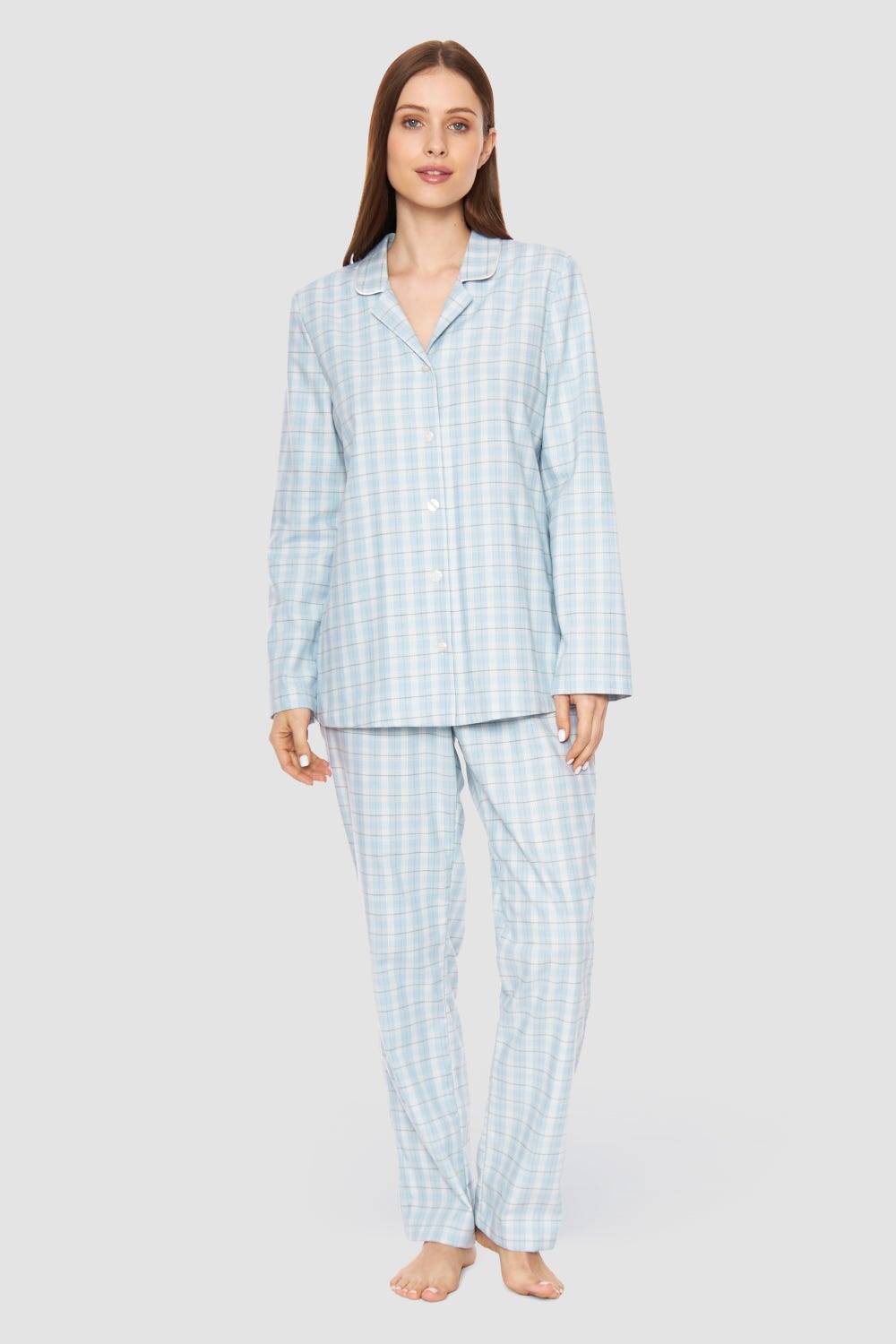 Rösch Pyjama im Herrenhemdstil Flanell 100% Baumwolle Günstig kaufen