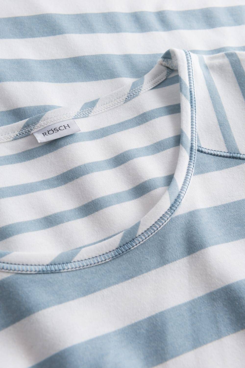 Rösch Nachtkleid im Ringel-Mustermix angerauht Hellblau 100% Baumwolle Großer Ausverkauf
