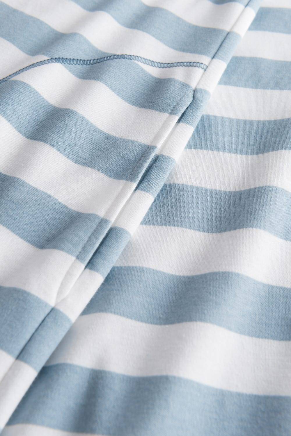Rösch Nachtkleid im Ringel-Mustermix angerauht Hellblau 100% Baumwolle Großer Ausverkauf
