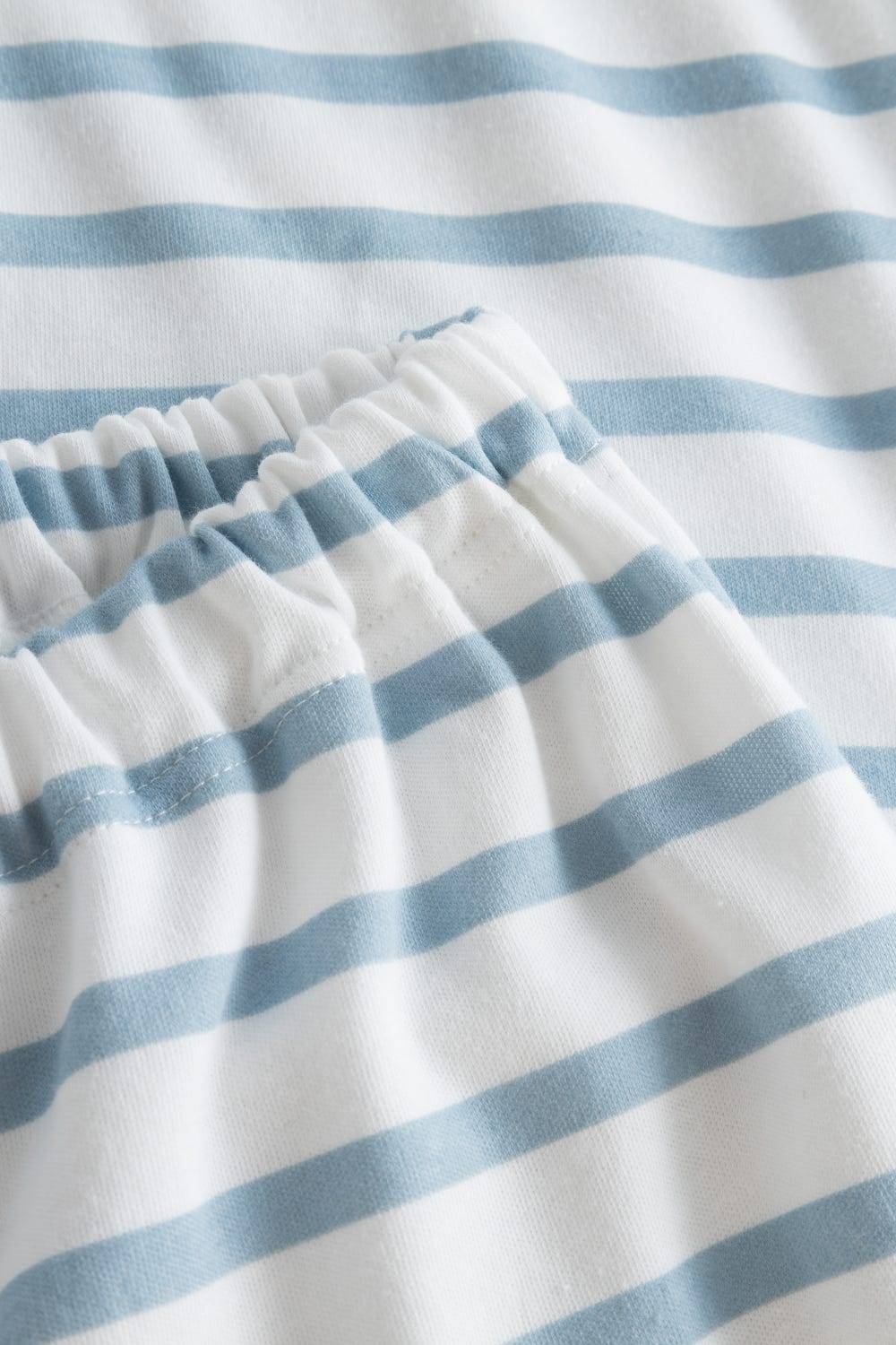 Rösch Pyjama im Ringel-Mustermix angerauht Hellblau 100% Baumwolle Flash Sale