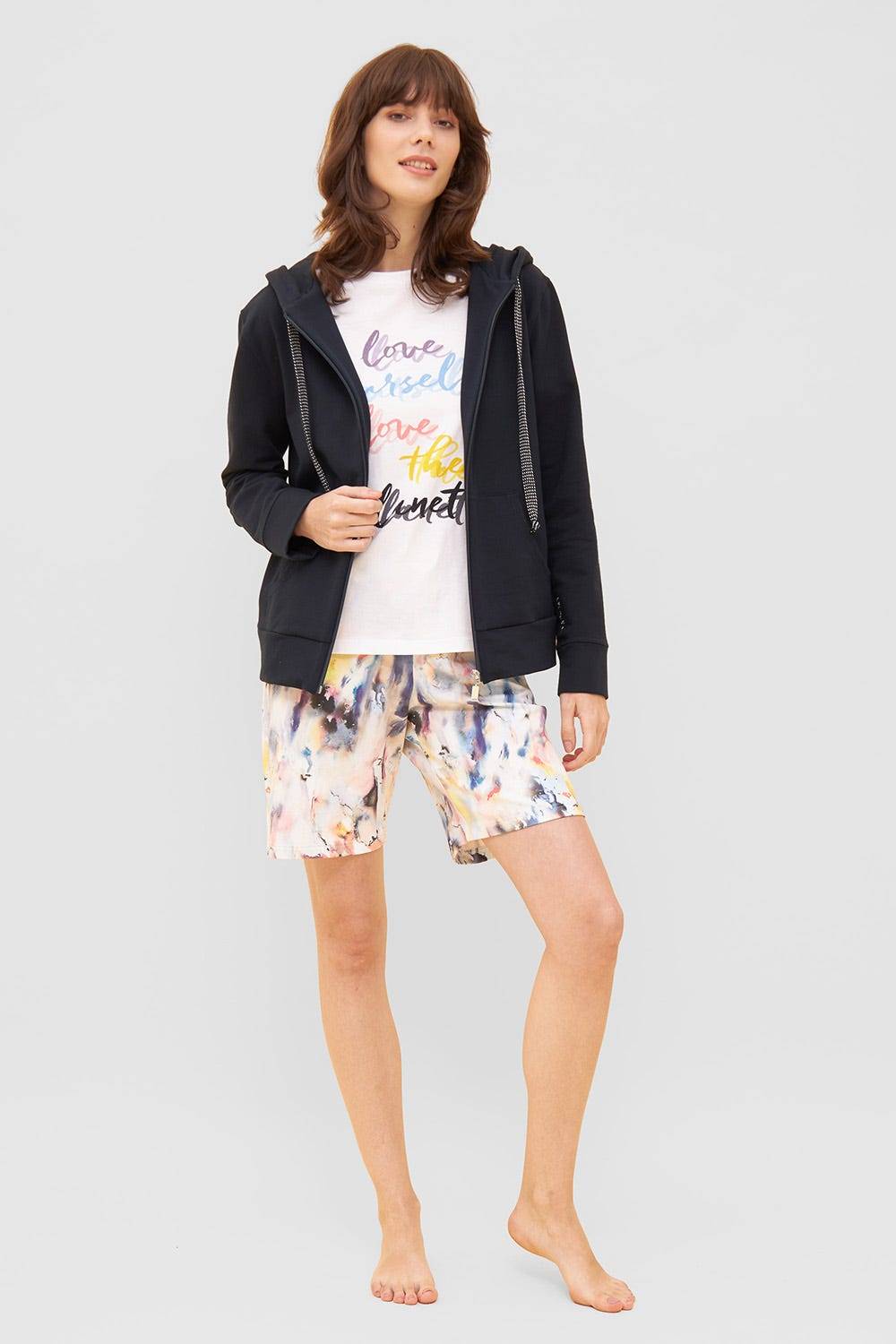 Rösch Bermuda im farbenfrohen Druck Sweat Mix &amp; Match Baumwolle/Elasthan Jubiläumsangebot