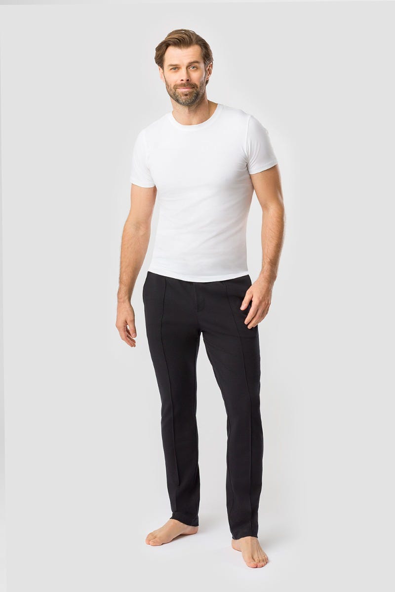 Rösch Herren Basic T-Shirt mit Rundhals Klassisch Baumwolle/Elasthan Blitzangebot
