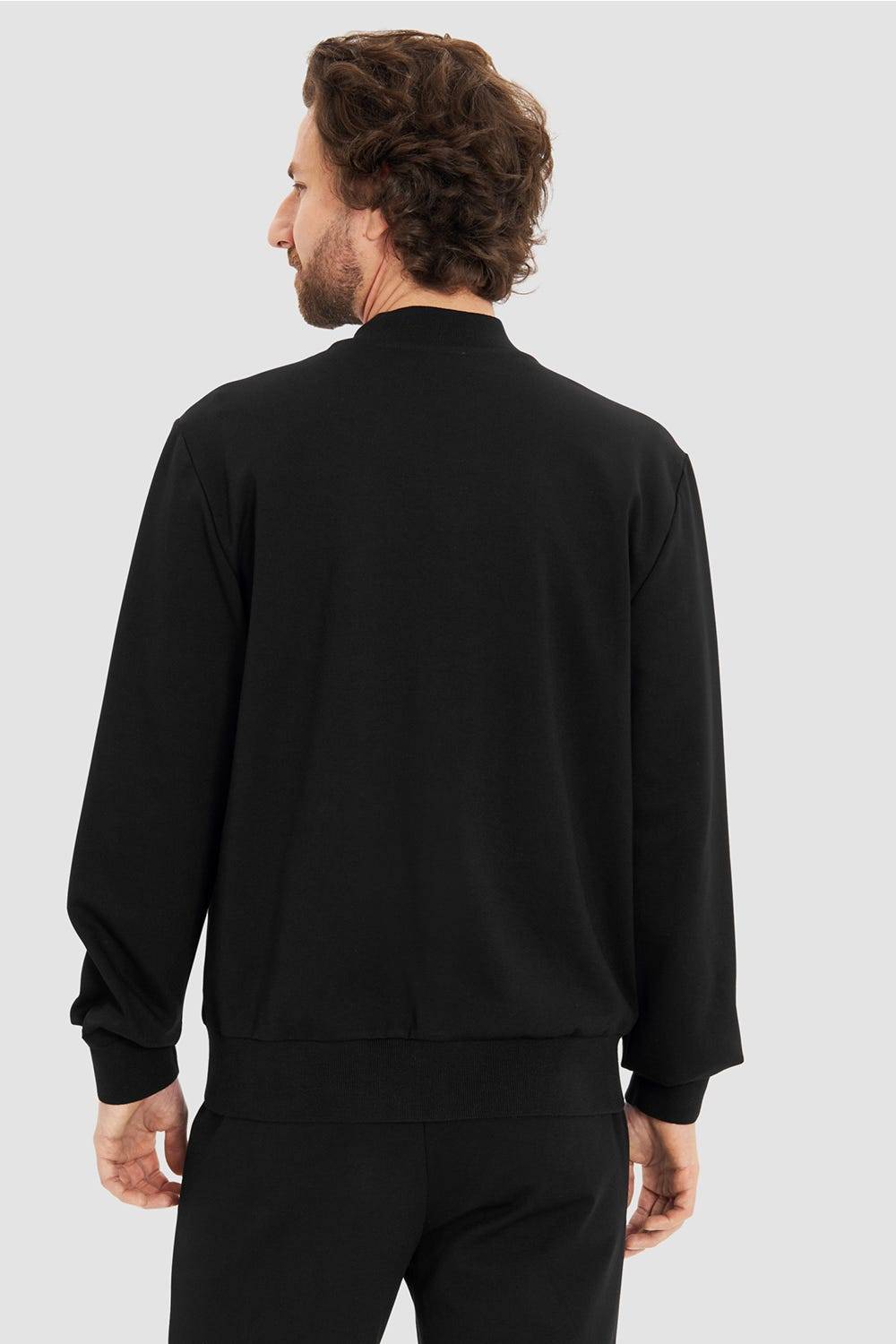 Rösch Herren Loungejacke Blouson College-Style Lässig Materialmix Große Rabatte