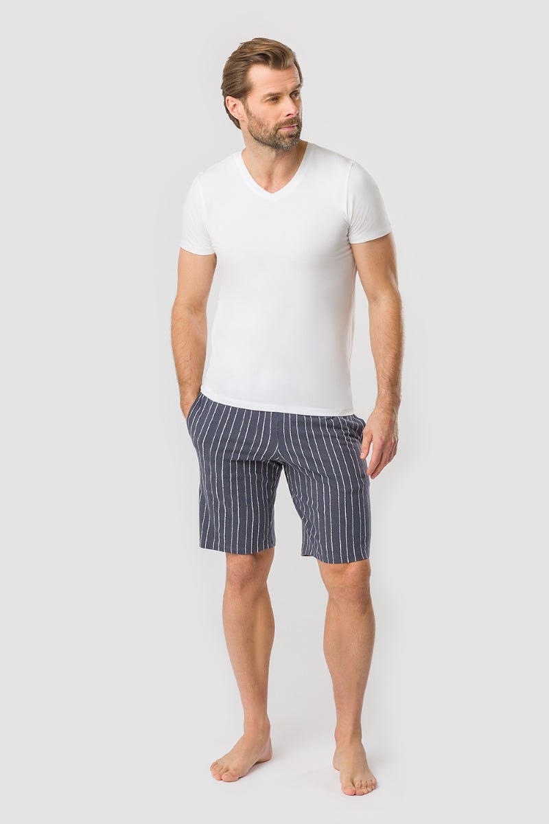 Rösch Herren Bermuda im klassischen Streifen-Druck 100% Baumwolle Bestseller