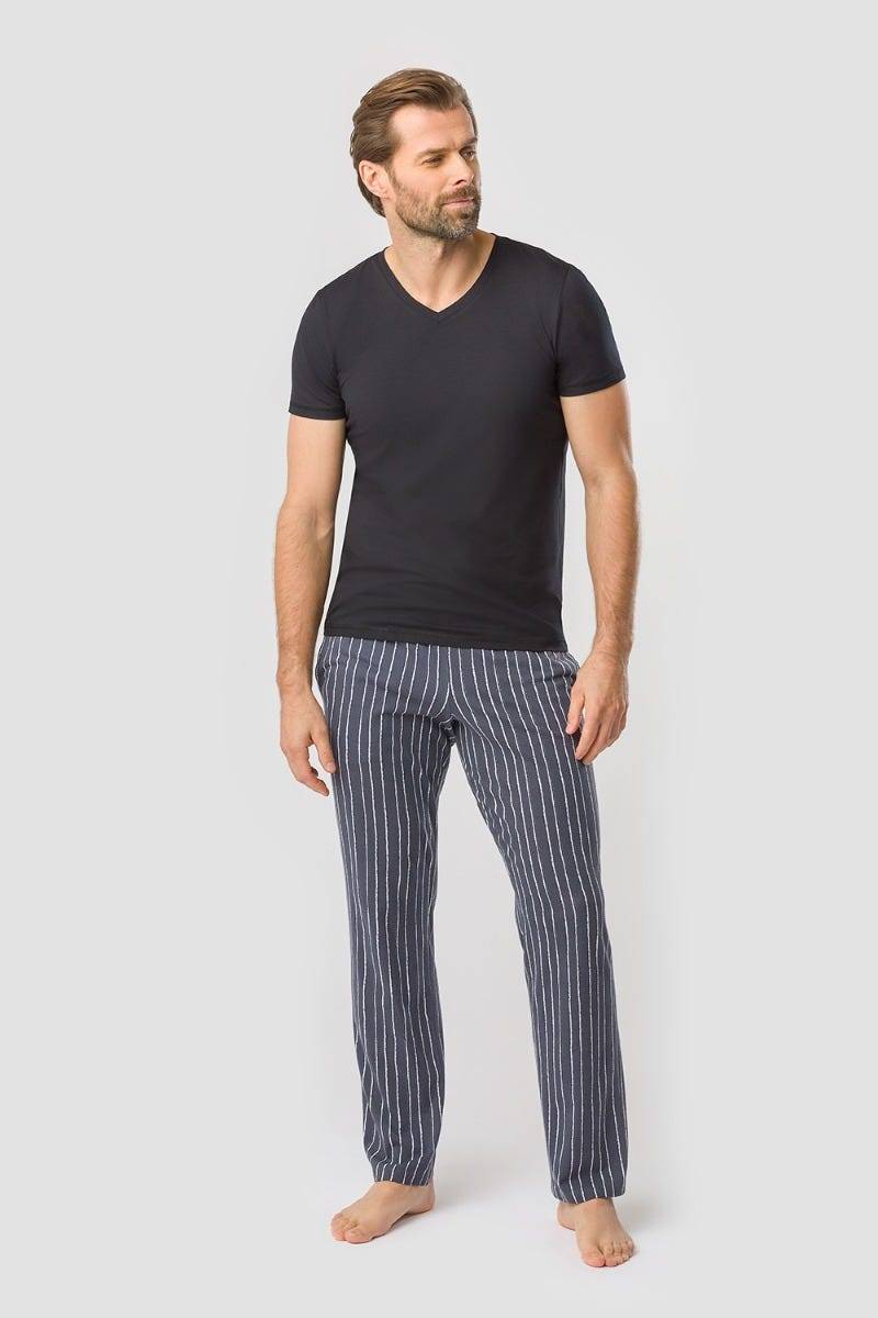 Rösch Herren Pyjamahose im klassischen Streifen-Druck 100% Baumwolle Saisonale Angebote
