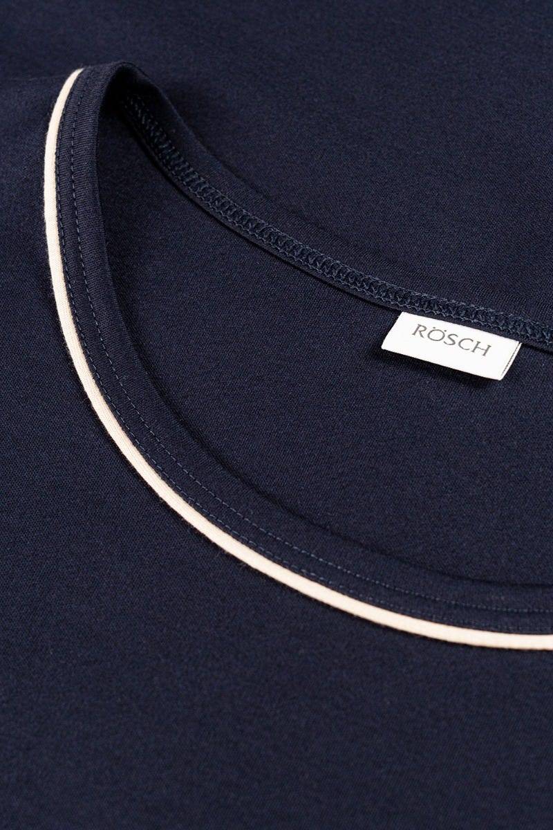 Rösch Herren Kurzer Pyjama mit Minimalprint Blau Bermuda 100% Baumwolle Kauf eins, bekomm eins gratis