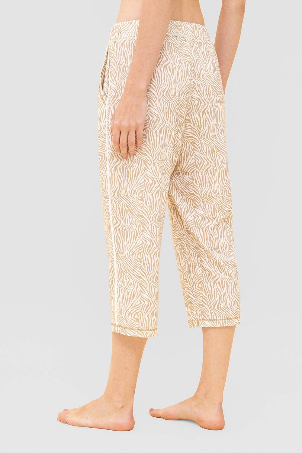 Rösch Hose im Zebra-Druck Beige Paspel Ziernähte Mix &amp; Match Baumwolle/Modal Letzte 3 Tage