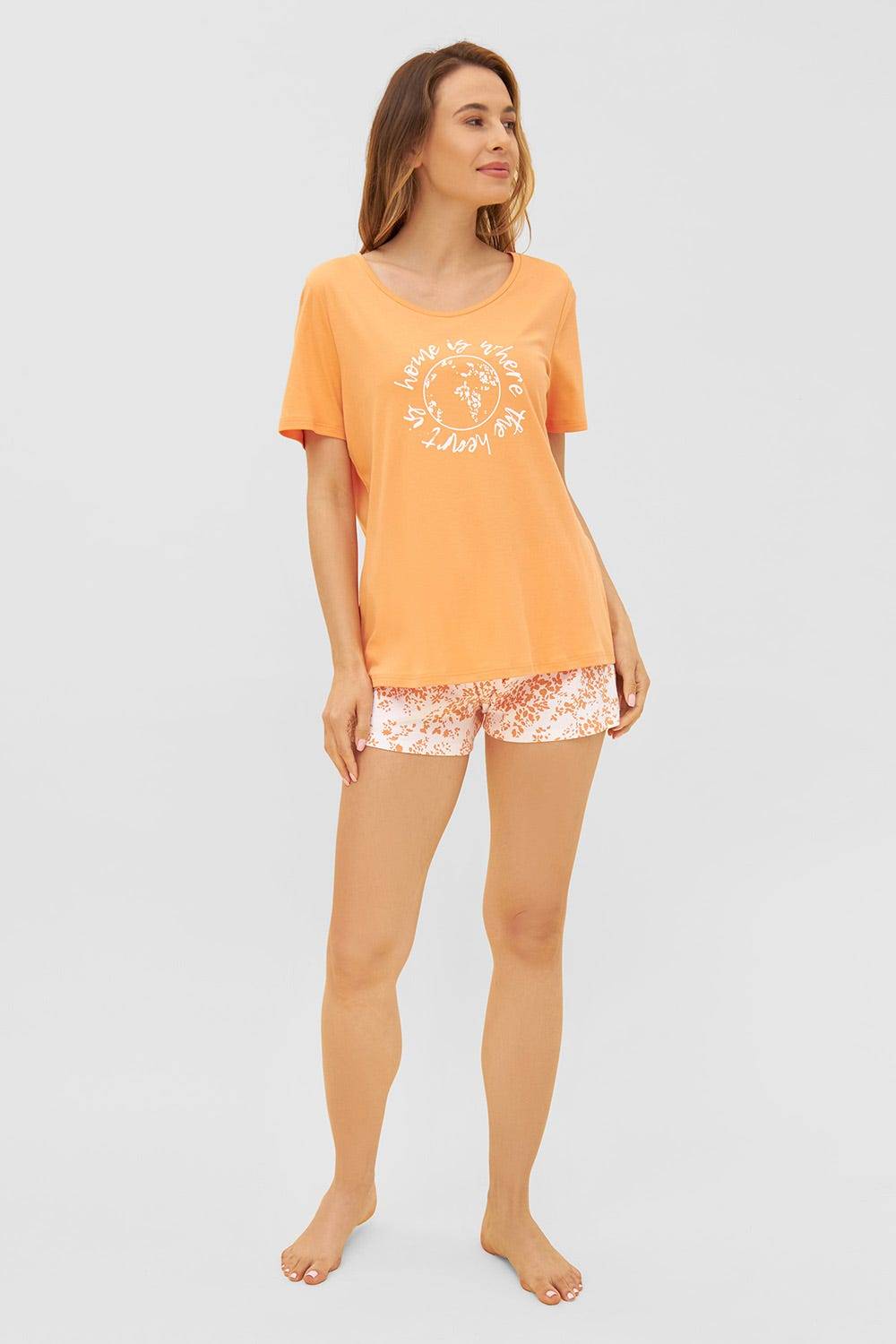 Rösch Shorts im Blümchen-Design Orange Mix &amp; Match Baumwolle/Elasthan Bis zu 60% Rabatt