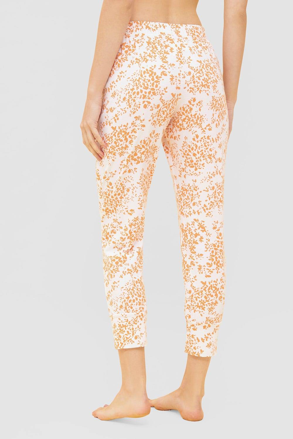 Rösch 7/8-Hose im Blümchen-Design Orange Schmal Mix &amp; Match Baumwolle/Elasthan Nur für heute