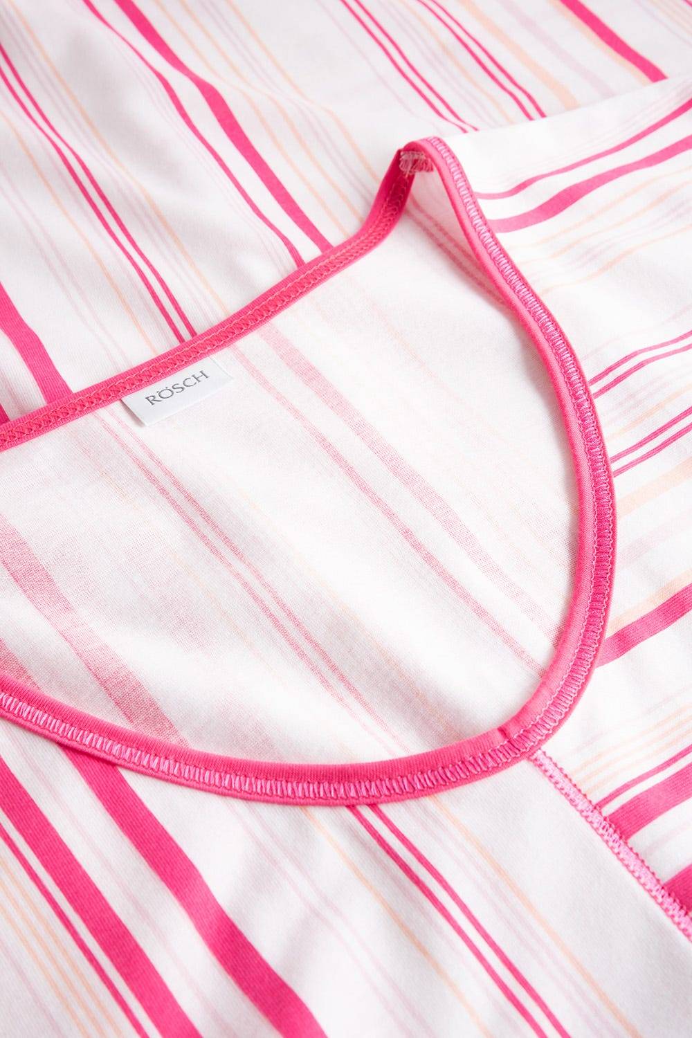 Rösch Nachthemd im rosa Streifendruck V-Ausschnitt Ziernähte 100% Baumwolle Bis zu 55% Rabatt