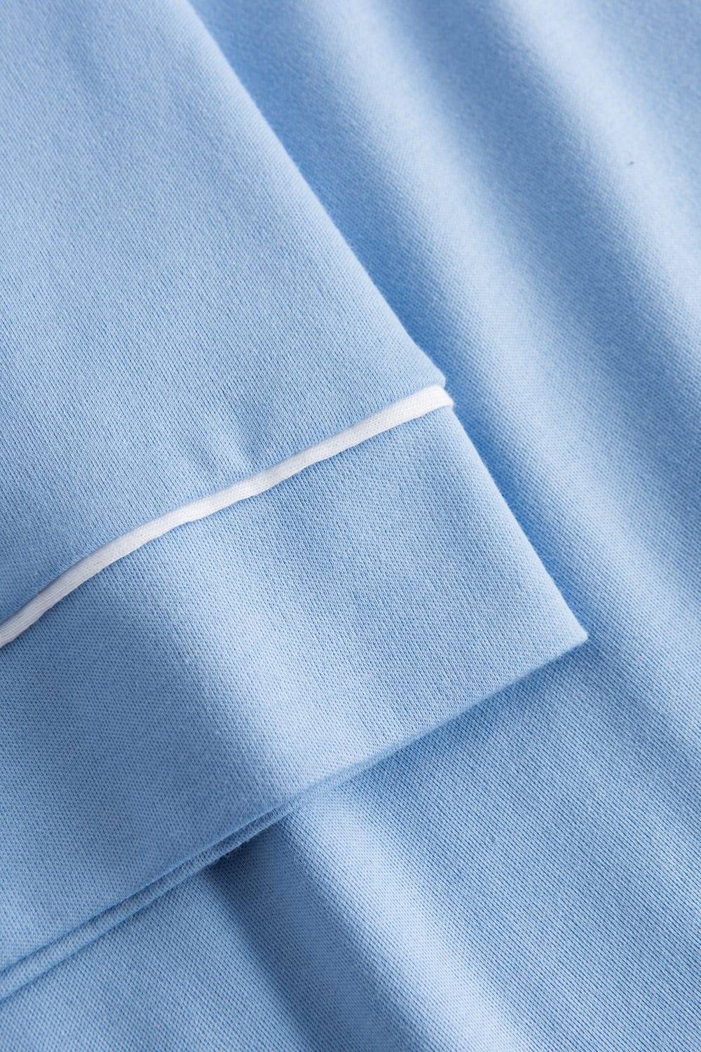 Rösch Nachthemd im Kimono-Stil Paspeln Halbarm 100% Baumwolle Clearance-Verkauf