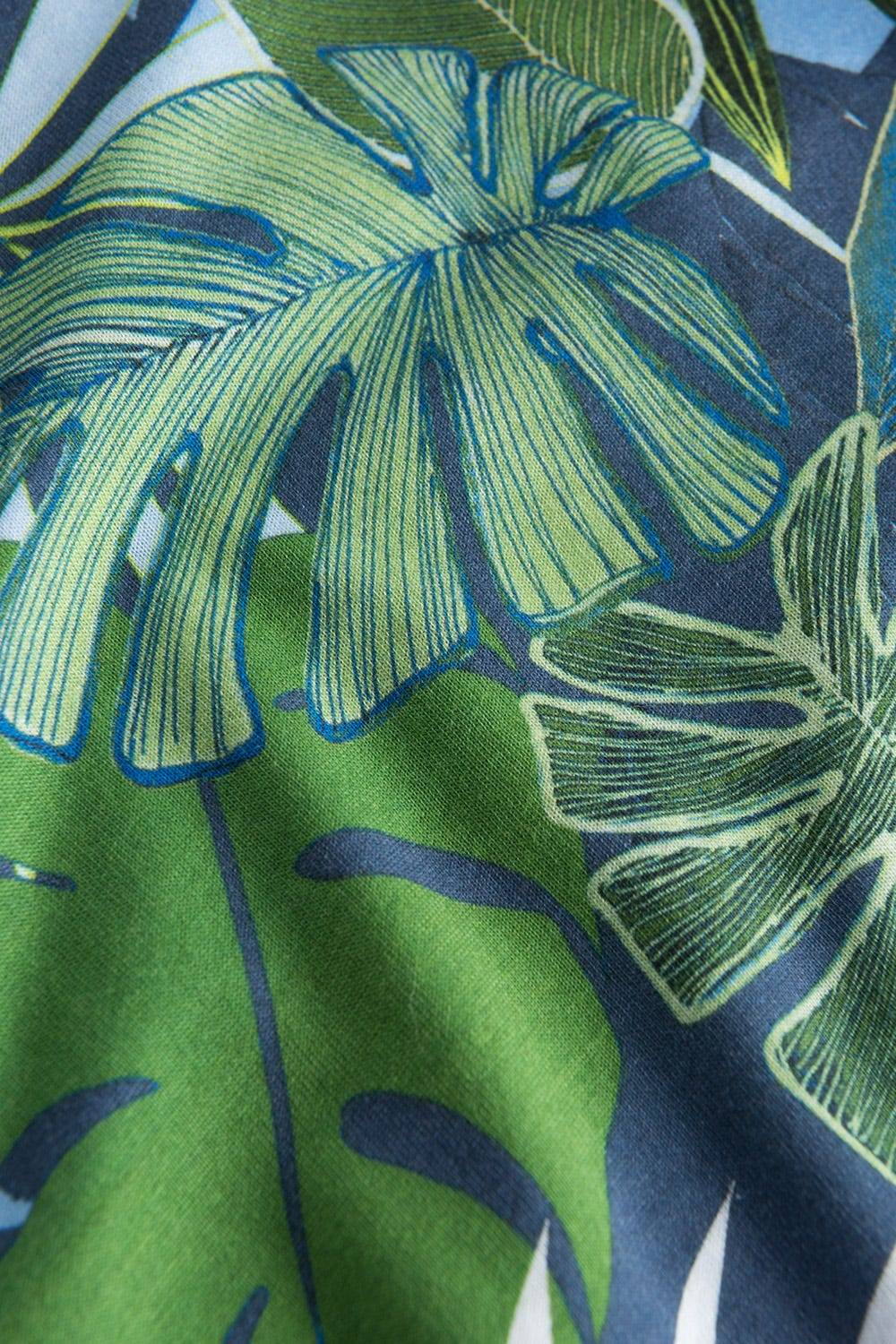 Rösch Nachtkleid im tropischen Palmen-Druck Taschen Baumwolle/Modal Fabrikladen