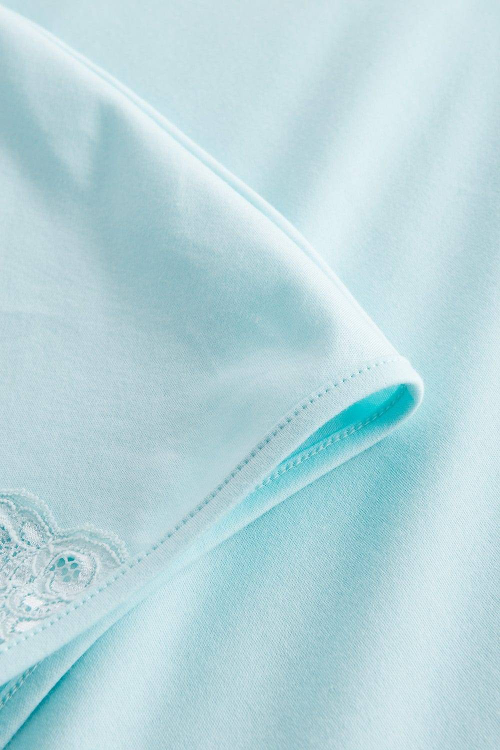 Rösch Pyjama mit feinen Spitzendetails Uni Elegant 100% Baumwolle Rabatte dieses Monats