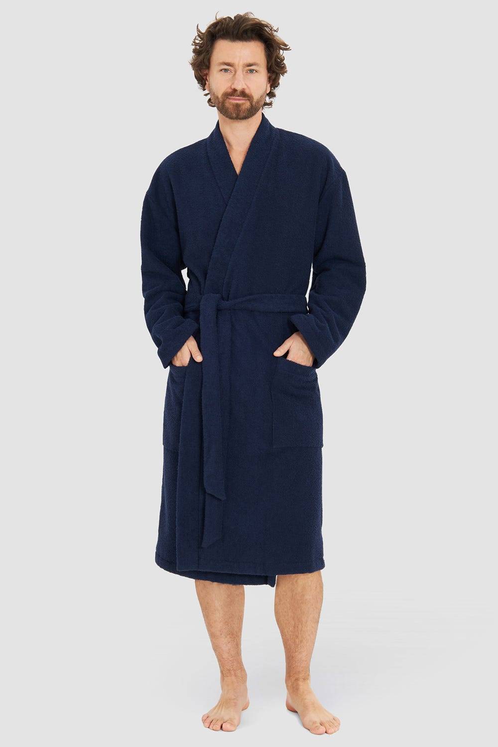 Rösch Herren Bademantel aus Frottee Midi Baumwolle/Polyester Angebote