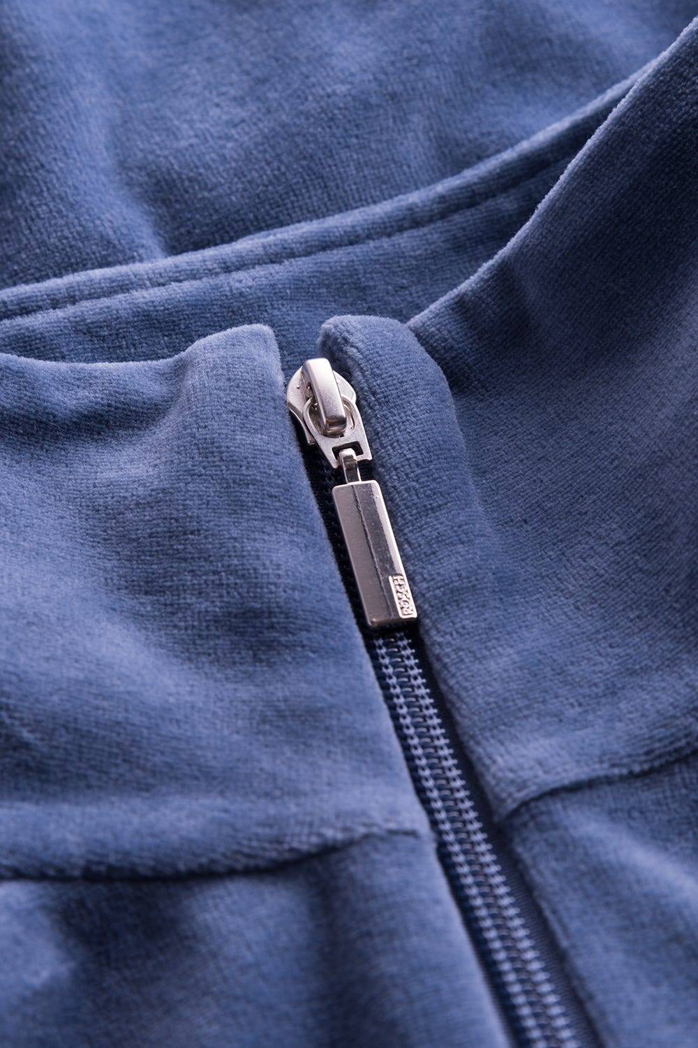 Rösch Hausanzug aus Nicki Blouson-Style sportive Streifen Stickbündchen Baumwolle/Polyester Schlussverkauf