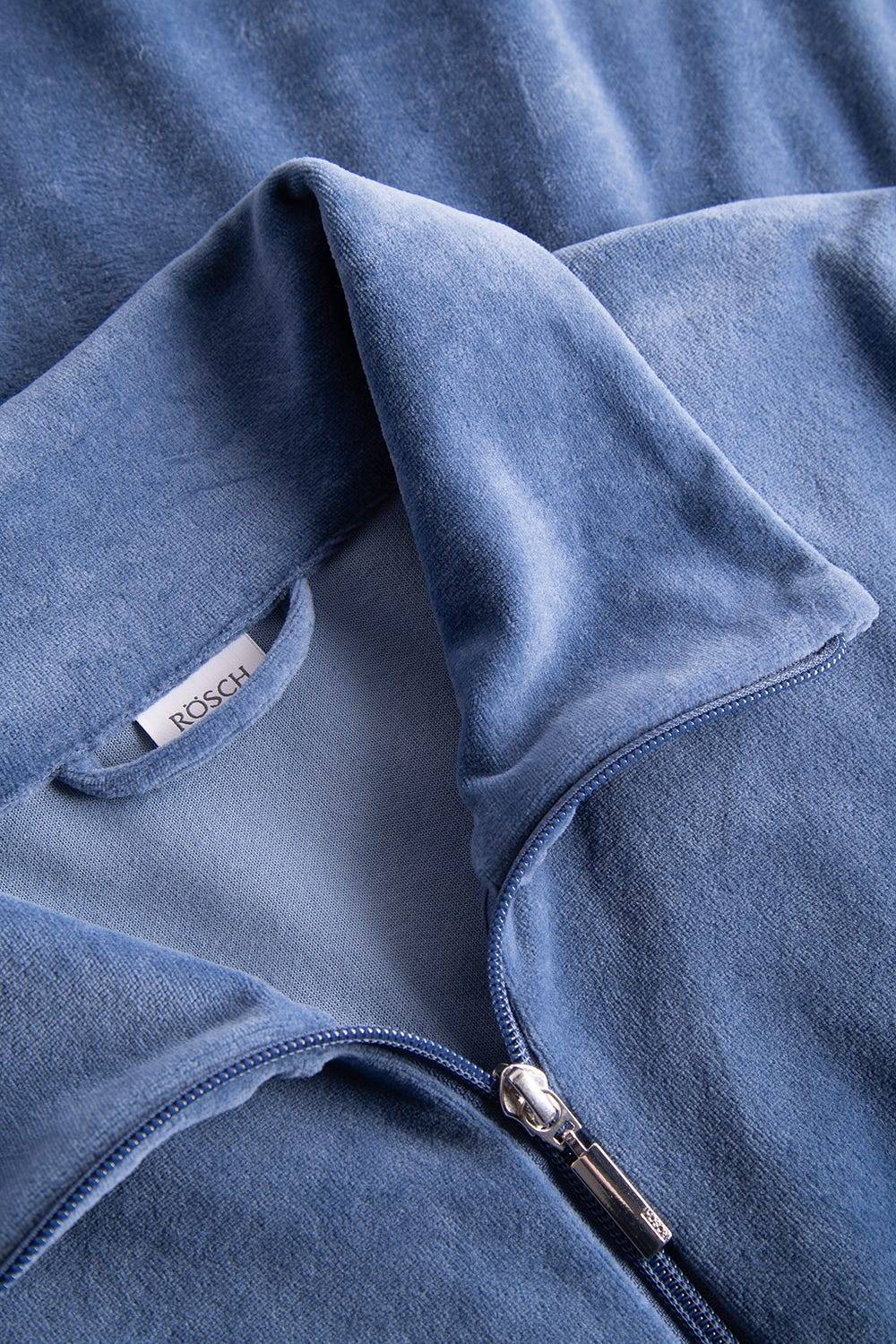 Rösch Morgenmantel aus Nicki Blouson-Style sportive Streifen Stickbündchen Baumwolle/Polyester Günstiger Verkauf