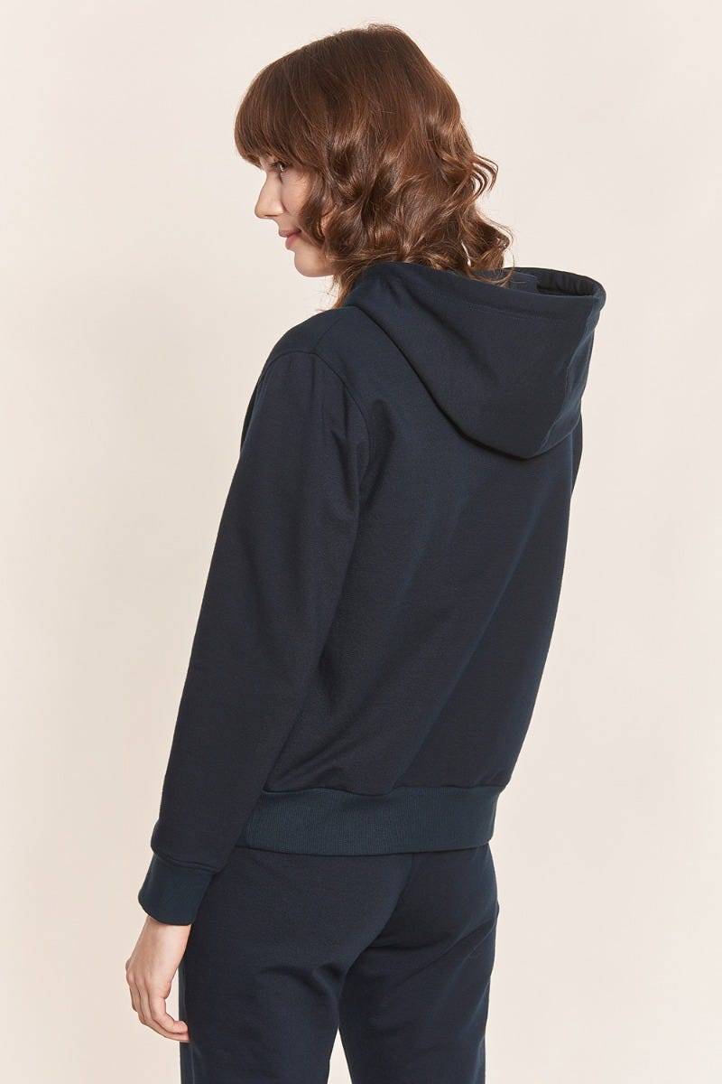 Rösch Sweatjacke mit Logodetail Navyblau Hoodie lässig Baumwolle/Elasthan Rösch thx Blitzverkäufe