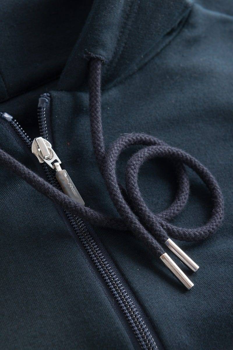 Rösch Sweatjacke mit Logodetail Navyblau Hoodie lässig Baumwolle/Elasthan Rösch thx Blitzverkäufe