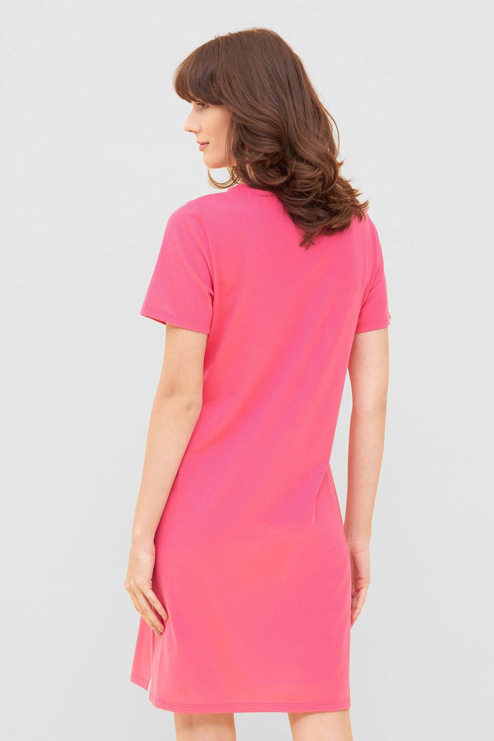 Rösch Nachthemd mit Schriftzug &quot;Think Happy&quot; Pink Kurzarm 100% Baumwolle Günstig kaufen