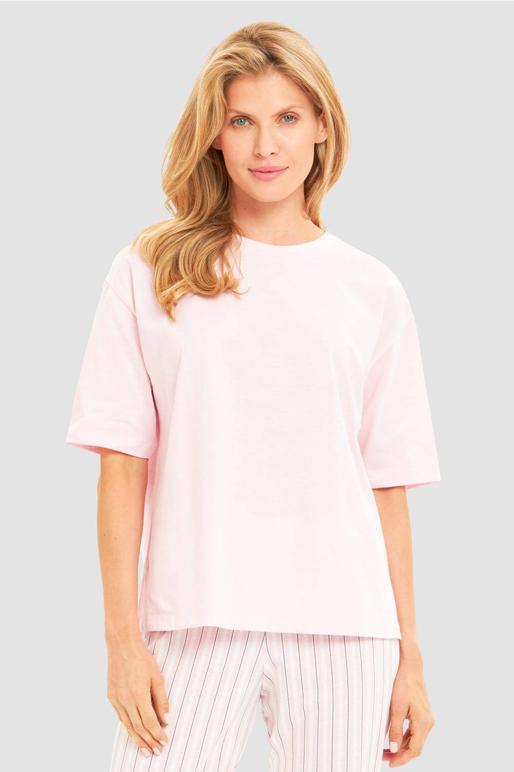 Rösch Basic Pyjamashirt Kurzarm im sportiven Look Osterangebot