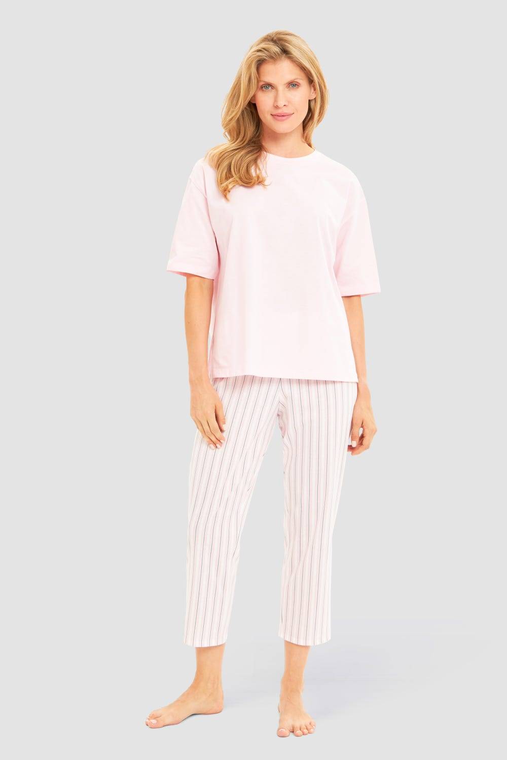 Rösch Basic Pyjamashirt Kurzarm im sportiven Look Osterangebot