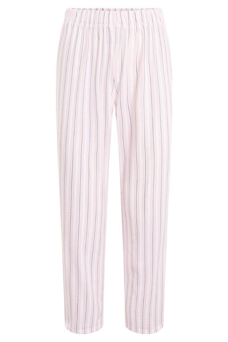 Rösch Basic 7/8-Pyjamahose im Streifendruck Rosa-Grau Lagerräumung