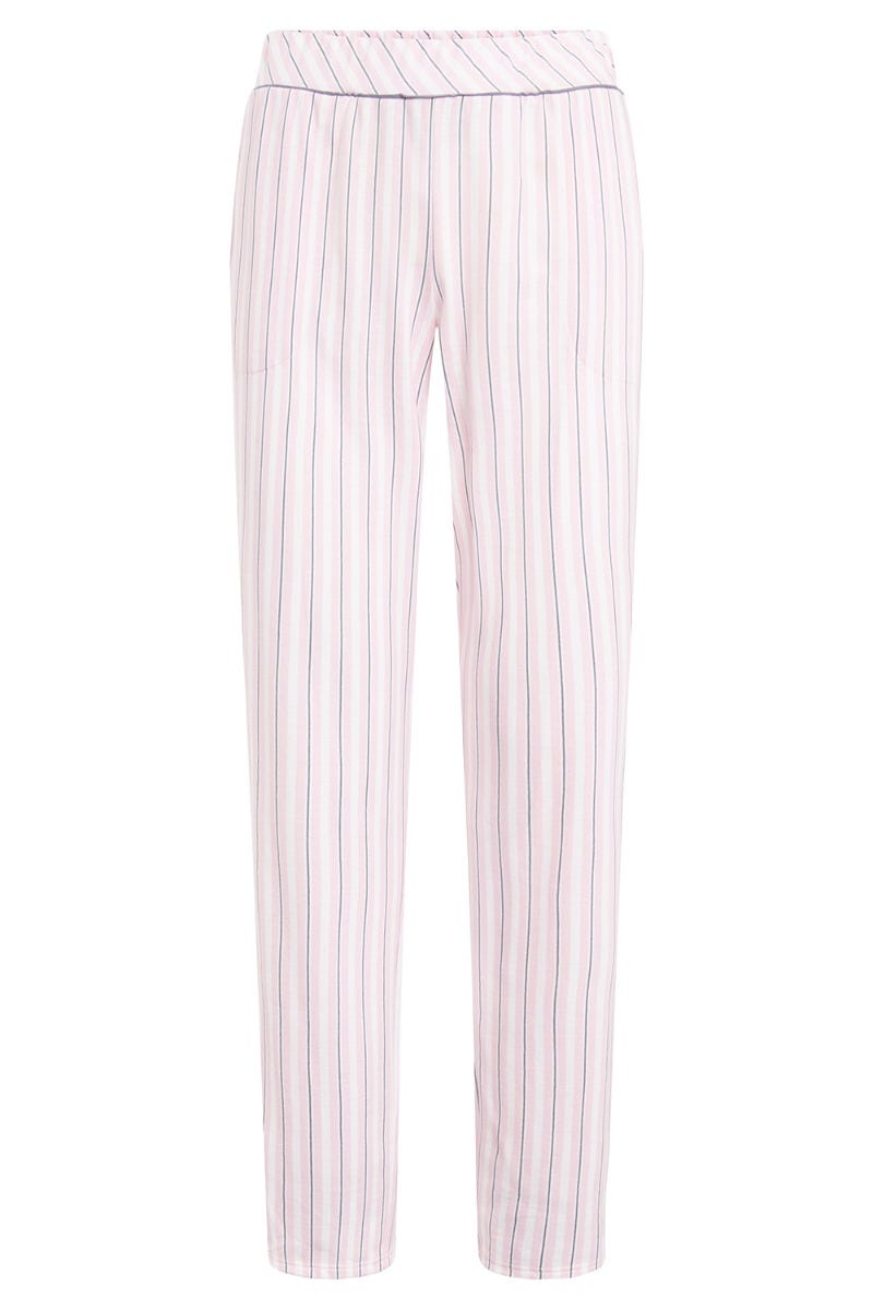 Rösch Basic Pyjamahose Lang im Streifendruck Rosa-Grau Heißer Verkauf
