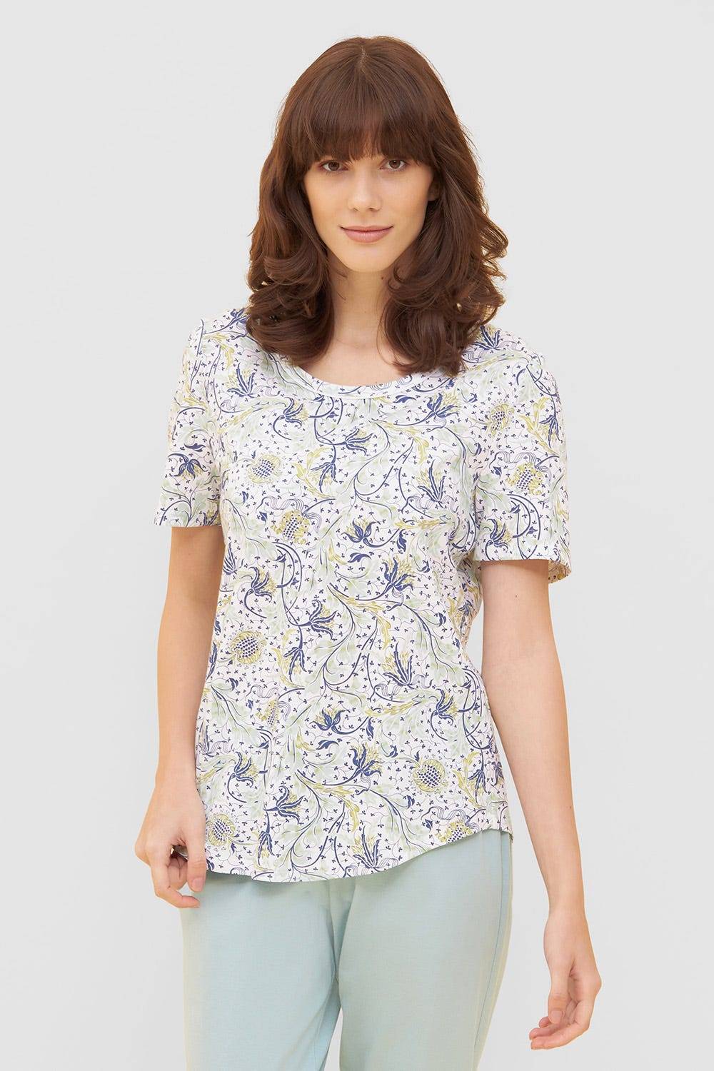 Rösch Basic T-Shirt Kurzarm im floralen Ornament-Print Mix & Match 1884807