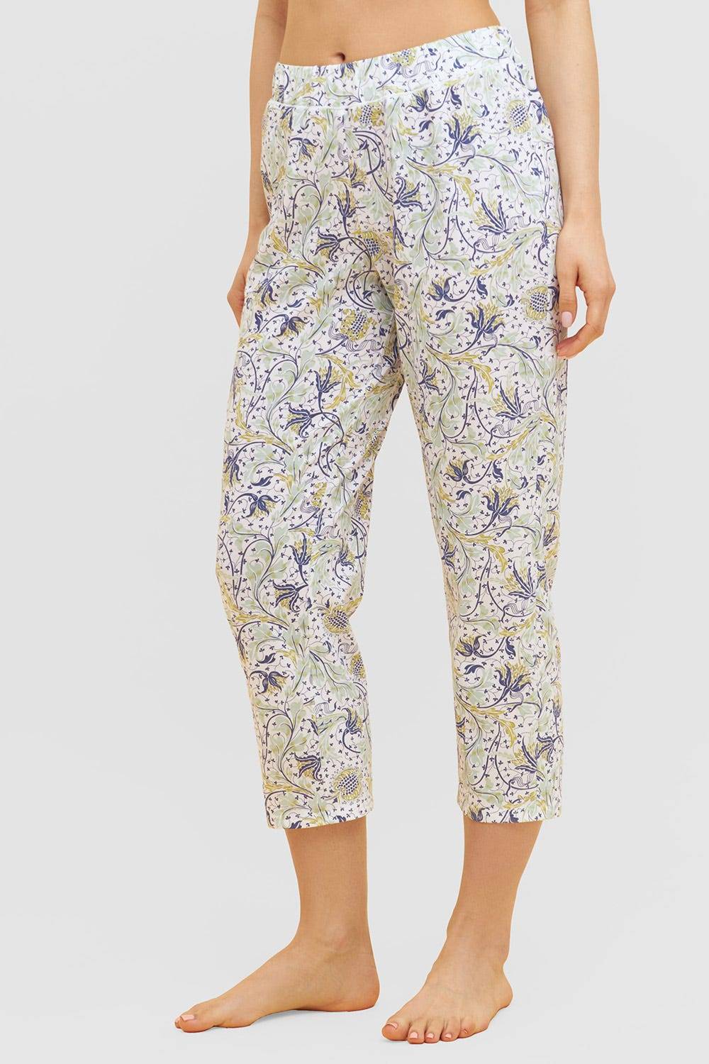 Rösch Basic 7/8-Pyjamahose im floralen Ornament-Print Mix & Match 1884809