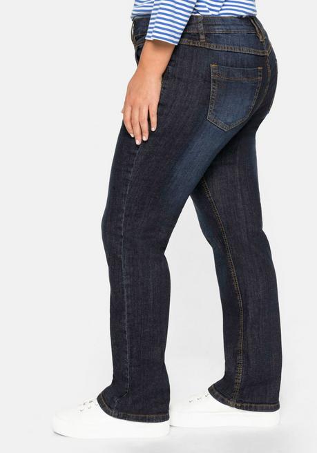 sheego Gerade Jeans mit Used-Effekten - dark blue Denim sheego Räumungsverkauf