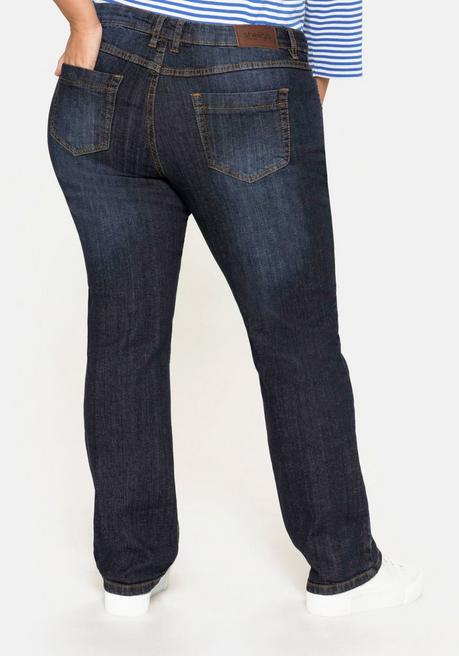 sheego Gerade Jeans mit Used-Effekten - dark blue Denim sheego Räumungsverkauf