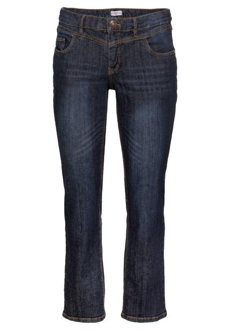 sheego Gerade Jeans mit Used-Effekten - dark blue Denim sheego Räumungsverkauf