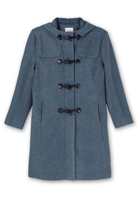 sheego Dufflecoat mit Wollanteil und Kapuze - taubenblau sheego VIP-Rabatte