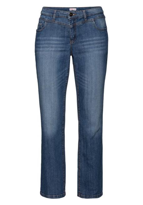 sheego Gerade Jeans mit Used-Effekten - blue Denim sheego Tiefpreis