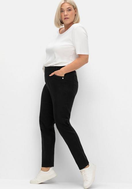 sheego CurvePerfect Hose, mit schmalem Bein und Schlupfbund - schwarz sheego Wochenangebot