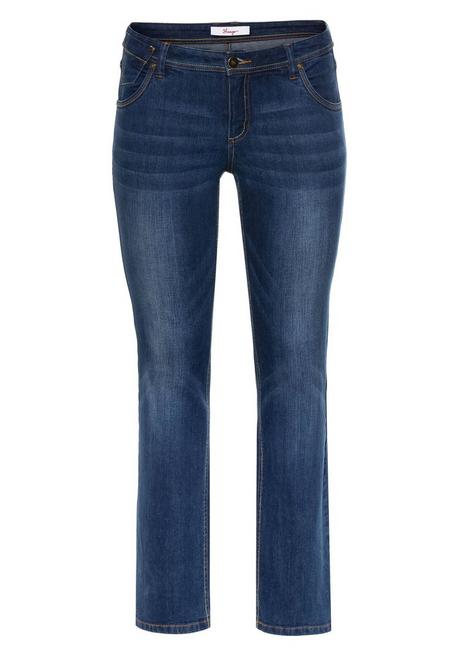 sheego Gerade Stretch-Jeans mit Used-Effekten - blue Denim sheego Kostenlose Rückgabe