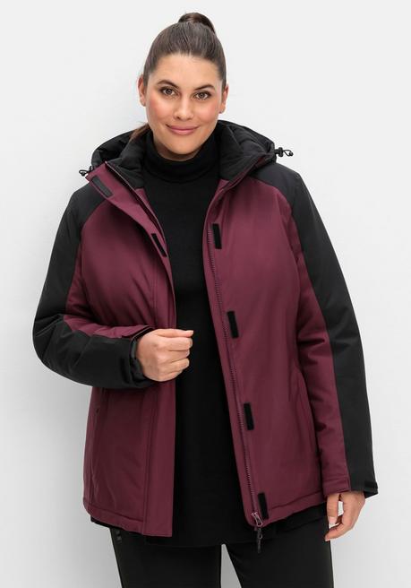 sheego Funktionsjacke mit Zwei-Wege-Reißverschluss - bordeaux-schwarz sheego Zeitbegrenzte Promotion