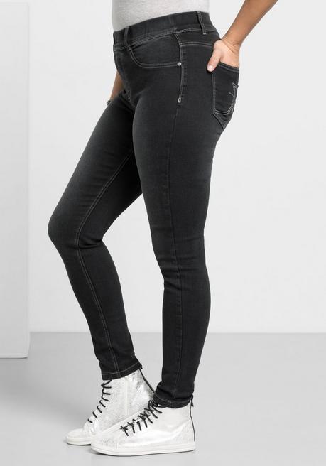 sheego Jeggings in Power-Stretch-Qualität, mit Schlupfbund - black Denim sheego Vierteljährliche Förderung
