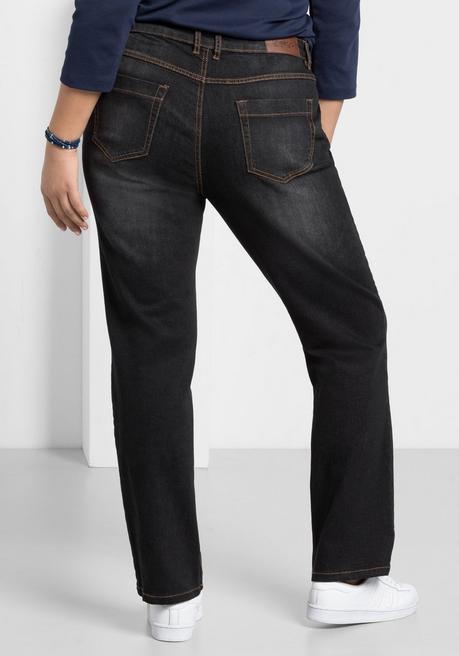 sheego Gerade Jeans mit Used-Effekten - black Denim sheego Discount Store für neue Produkte