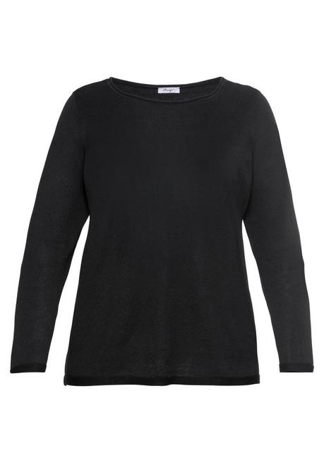 sheego Longpullover mit U-Boot-Ausschnitt und Leinenanteil - schwarz sheego Nur noch ein Tag übrig
