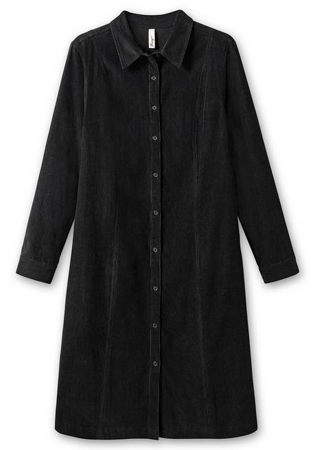sheego Hemdblusenkleid aus weichem Cord - schwarz sheego Begrenzt auf 3 Tage