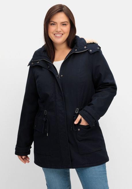 sheego Warm wattierter Parka mit Taillen-Tunnelzug - nachtblau sheego Im Verkauf