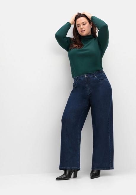 sheego Weite High-Waist-Jeans im Curvy-Schnitt ELLA - dark blue Denim sheego 2025