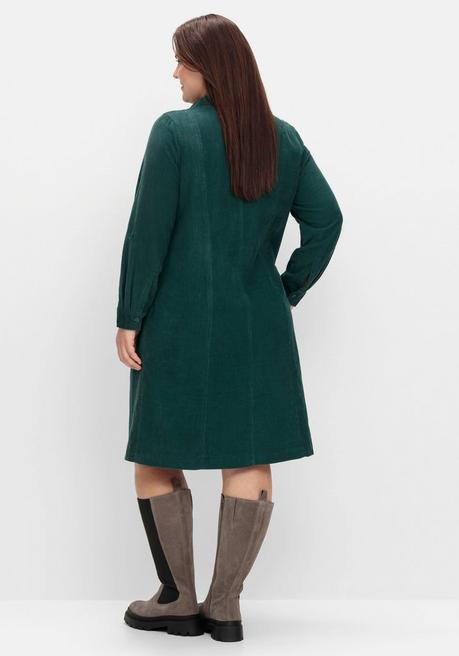 sheego Hemdblusenkleid aus weichem Cord - tiefgrün sheego Angebote
