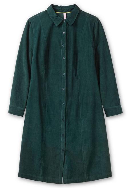 sheego Hemdblusenkleid aus weichem Cord - tiefgrün sheego Angebote