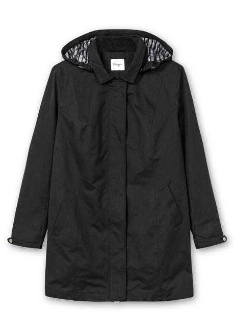 sheego Parka mit gestreiftem Futter, wasserabweisend - schwarz sheego Hotsell